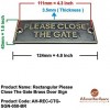 Rectangular Please Close The Gate Brass Door Sign